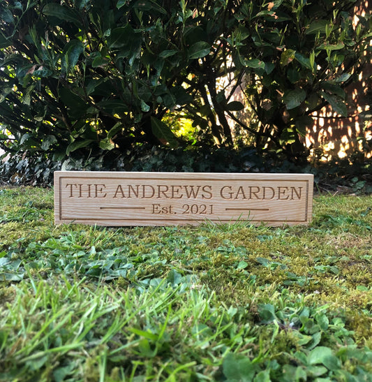 Lua Nova Ash Wood Engraved House Sign - Text of Choice