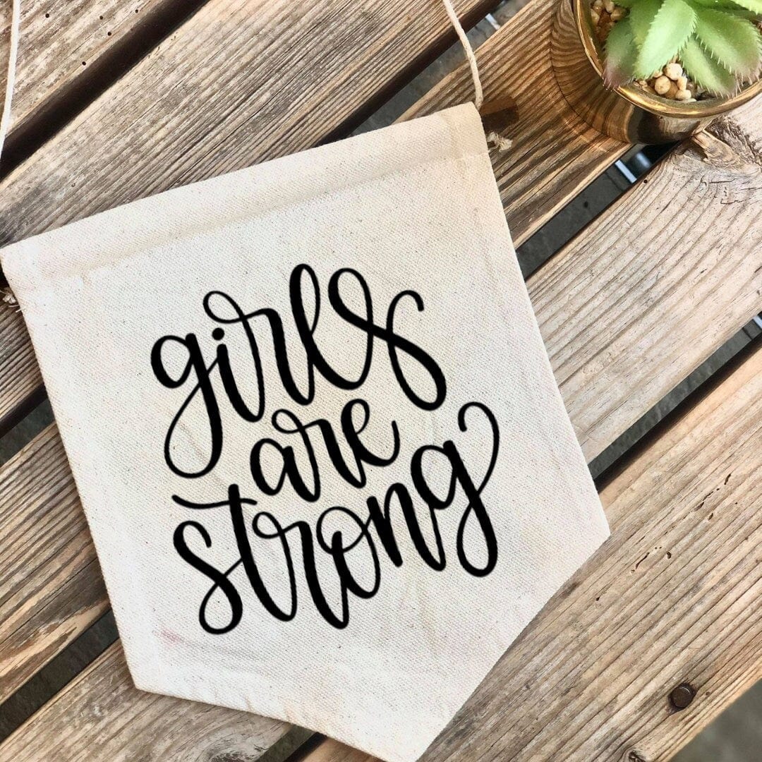 Lua Nova Children's Banners ' Girls are Strong' Children's Wall Banner