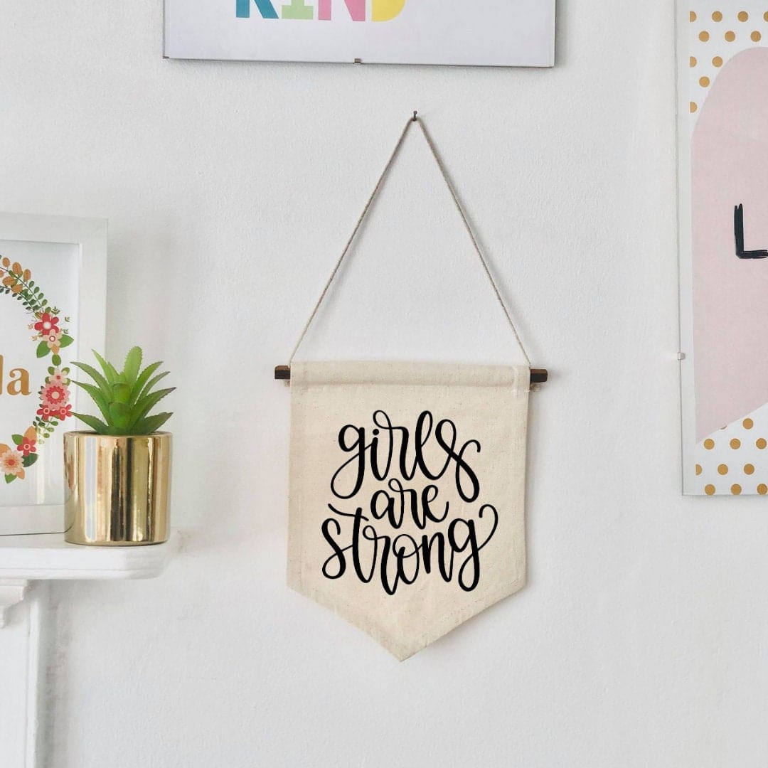 Lua Nova Children's Banners ' Girls are Strong' Children's Wall Banner