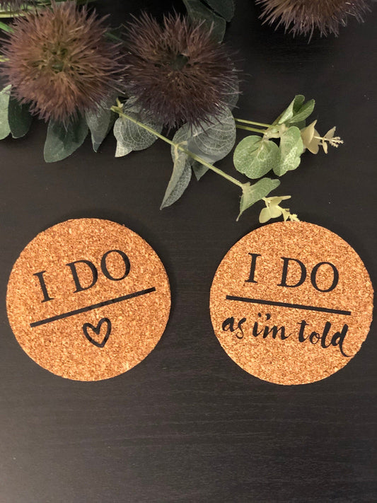 Lua Nova Coaster Married Couple Set of Cork Coasters