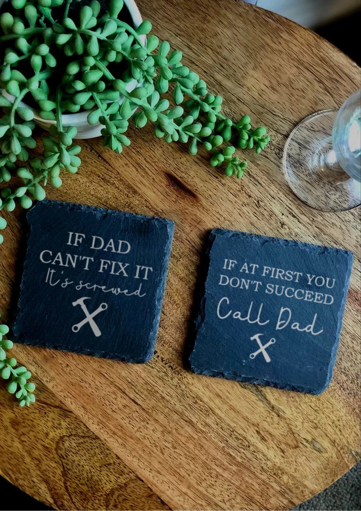 Lua Nova Dad's Slate Coaster