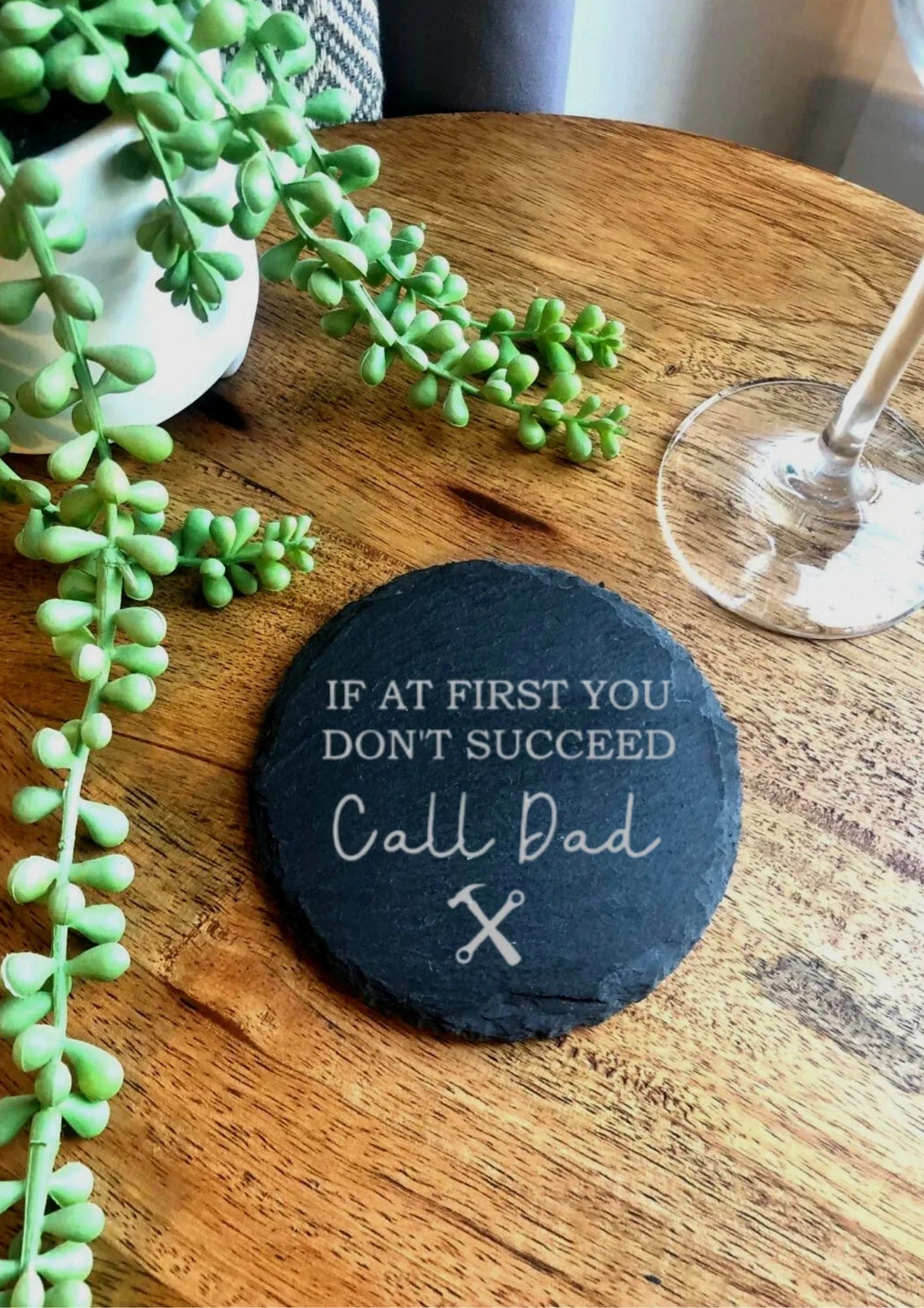 Lua Nova Dad's Slate Coaster