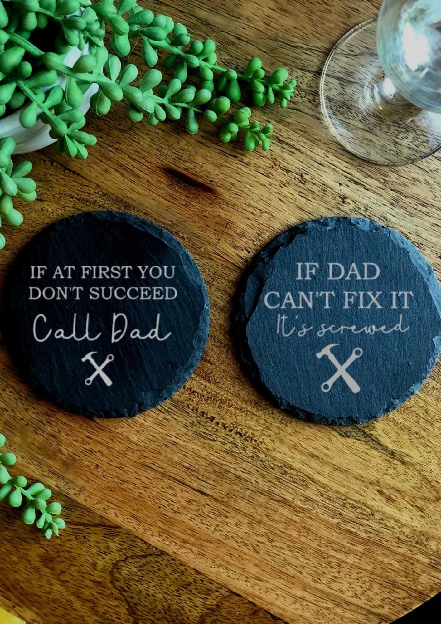 Lua Nova Dad's Slate Coaster