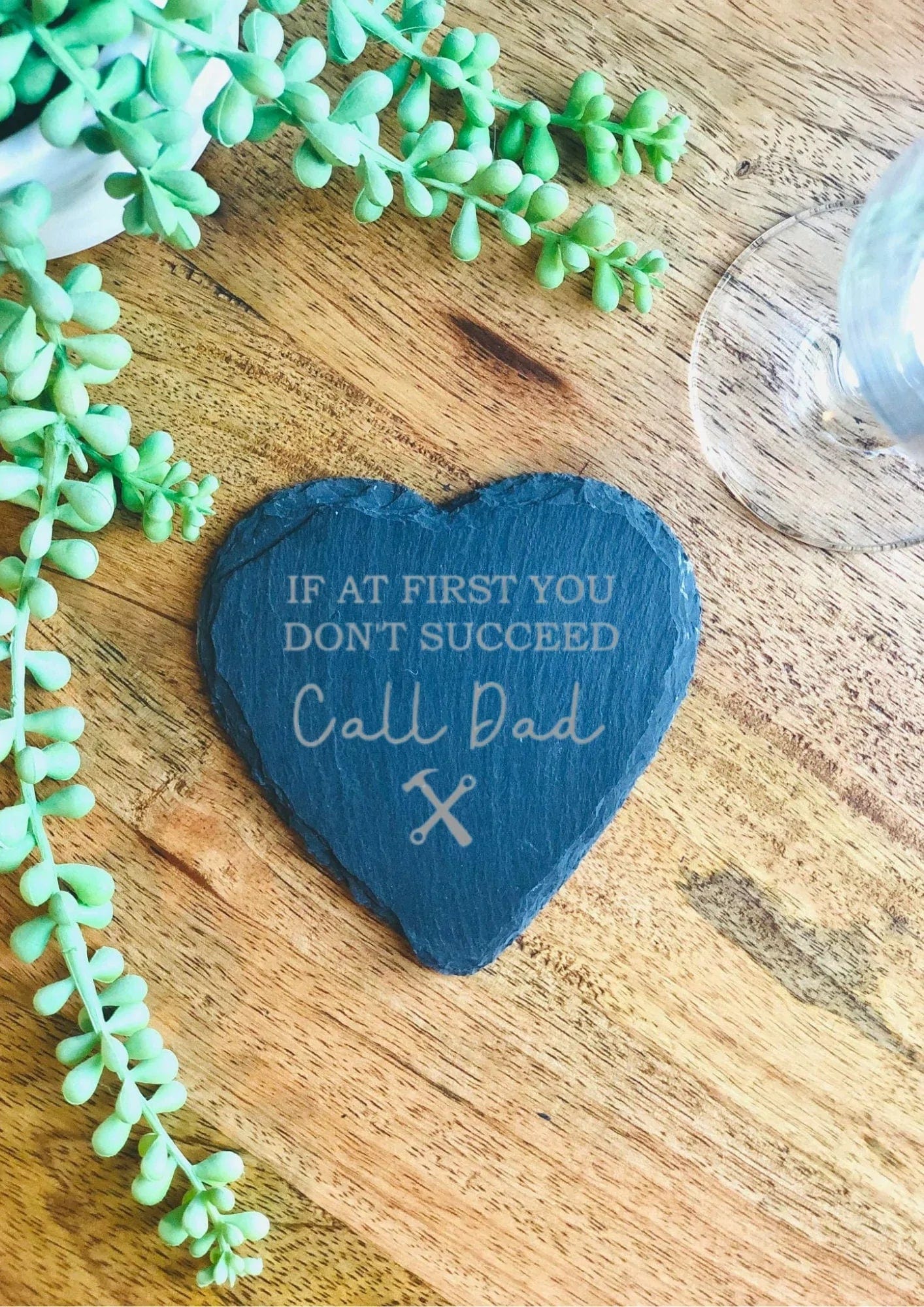 Lua Nova Dad's Slate Coaster