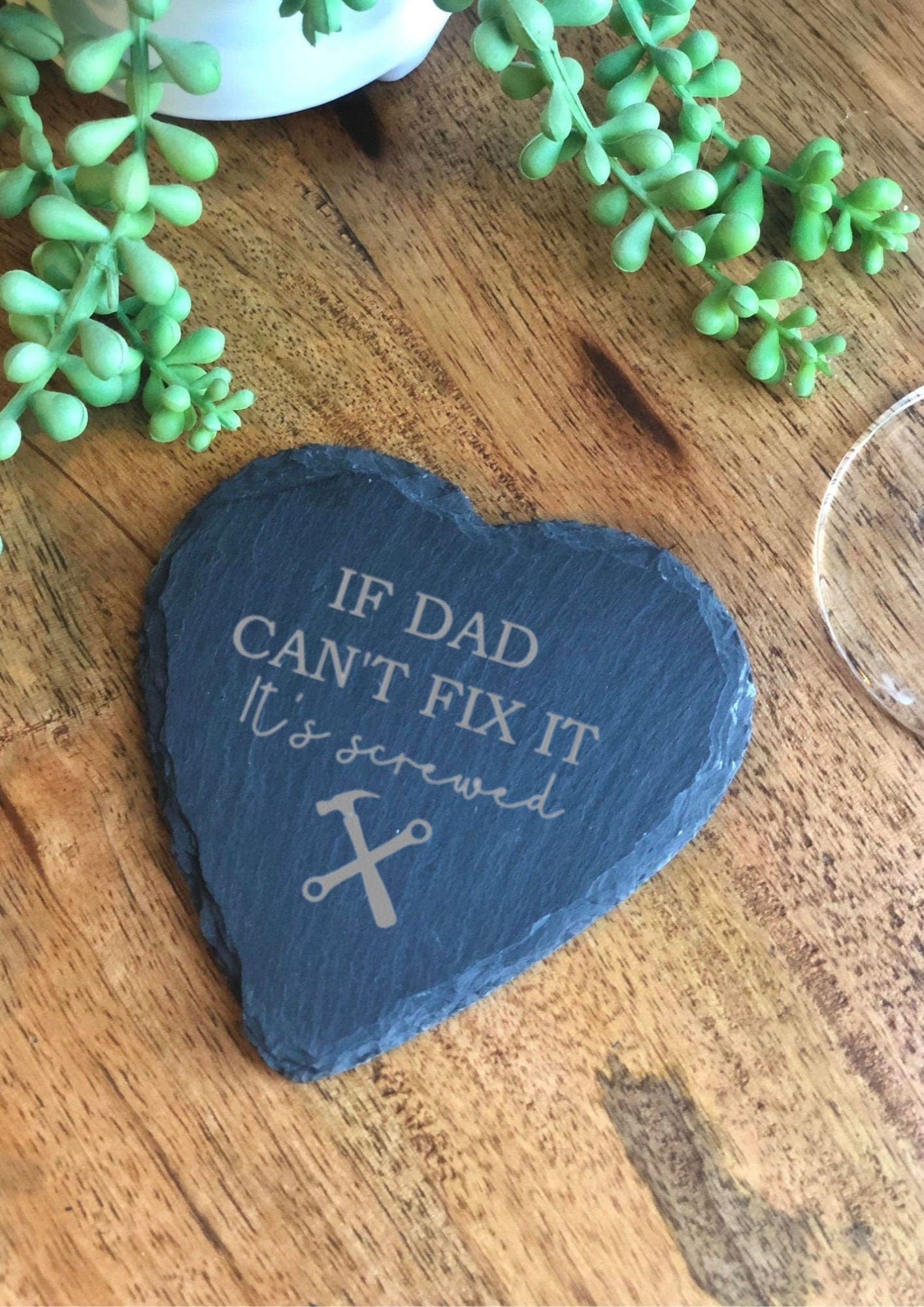 Lua Nova Dad's Slate Coaster