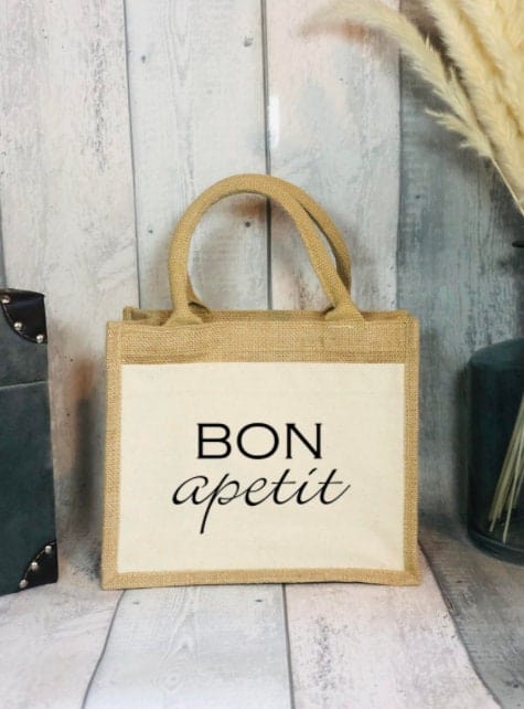 Lua Nova Lunch Bags Bon Apetit - Jute Canvas Lunch Bag