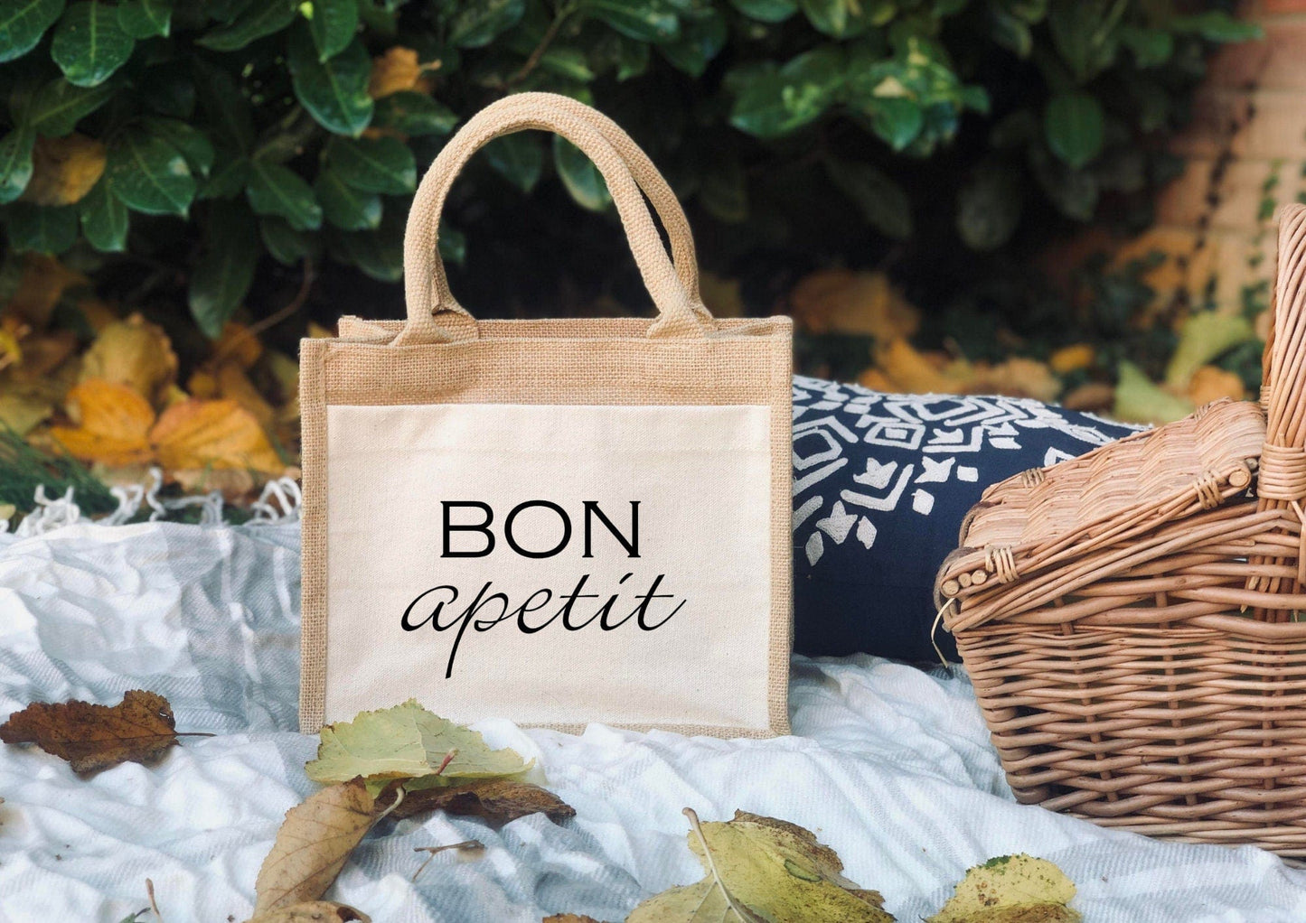 Lua Nova Lunch Bags Bon Apetit - Jute Canvas Lunch Bag