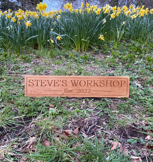 Lua Nova Oak Engraved House Name Signs - Text of Choice