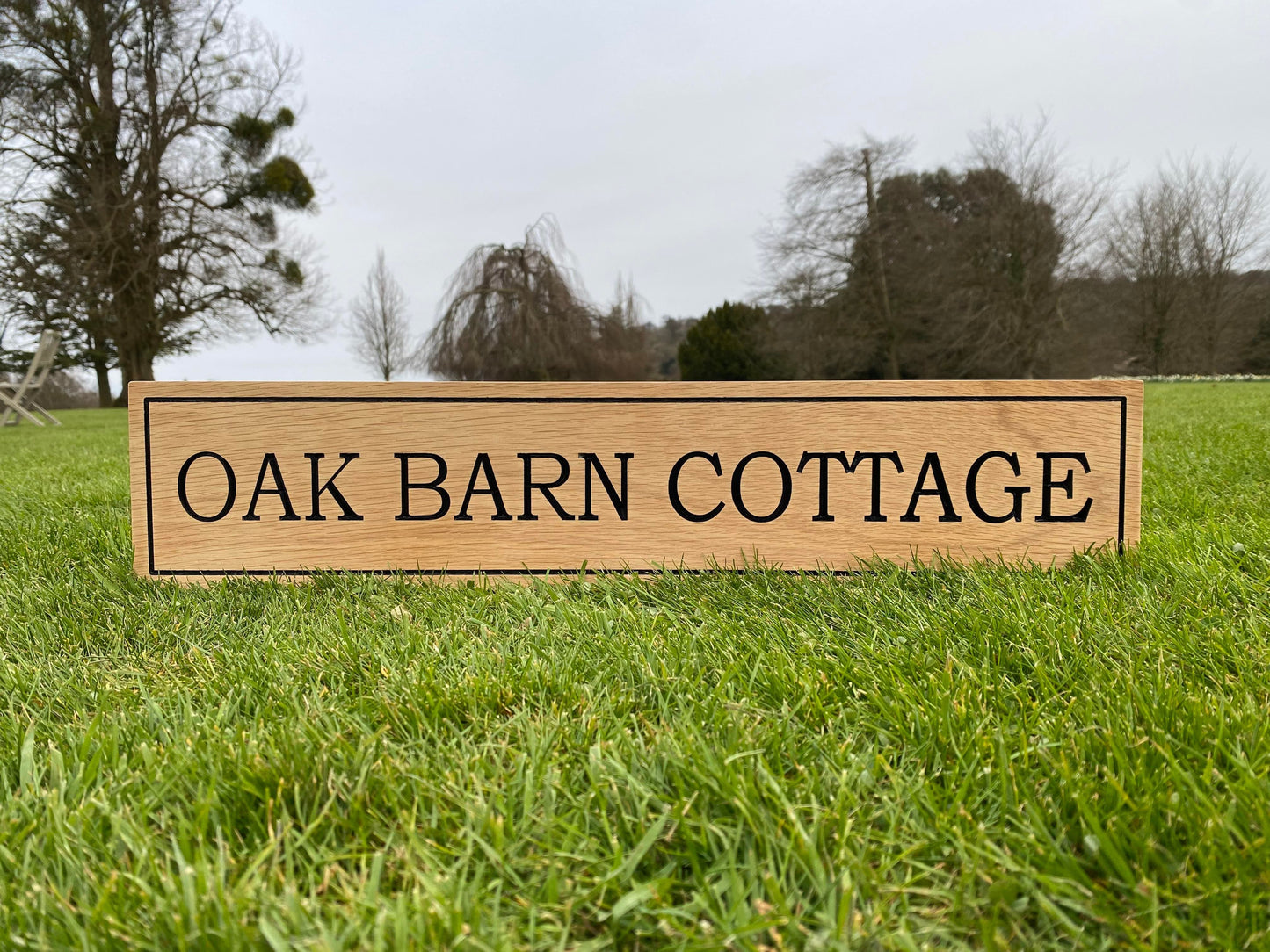 Lua Nova Oak House Name Sign - Any Text of Choice