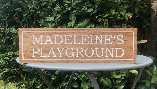 Lua Nova Oak House Name Sign - Any Text of Choice