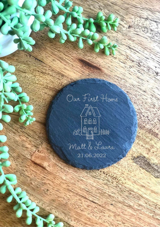 Lua Nova Our New Home Slate Coaster