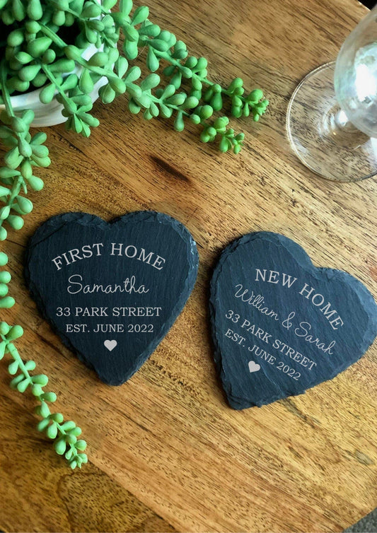 Lua Nova Personalised New Home Coaster