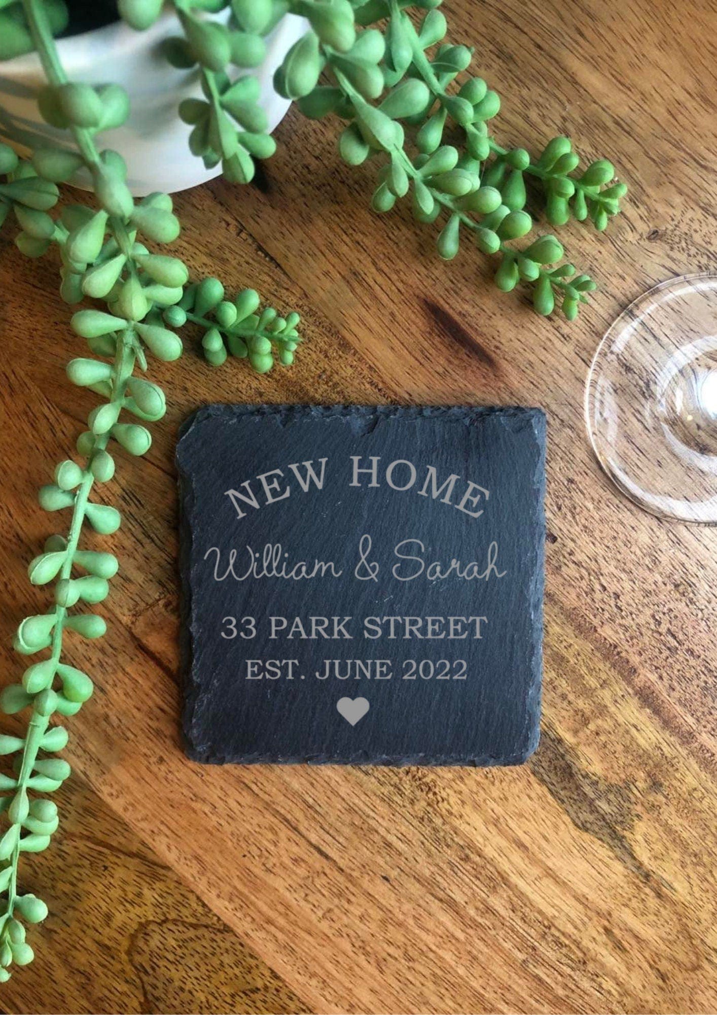 Lua Nova Personalised New Home Coaster