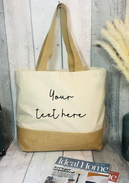 Lua Nova Shopping Totes Personalised Canvas Jute Tote Bag