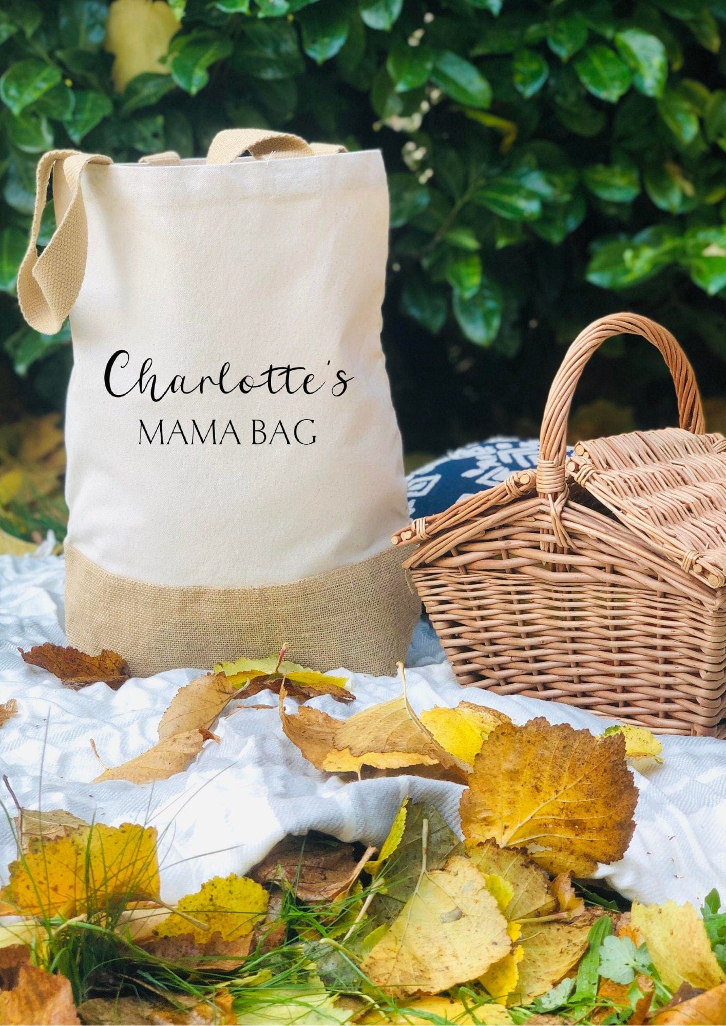 Lua Nova Shopping Totes Personalised Mama Jute Cotton Tote Bag