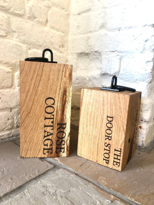 Lua Nova Solid Oak Personalised Door Stop
