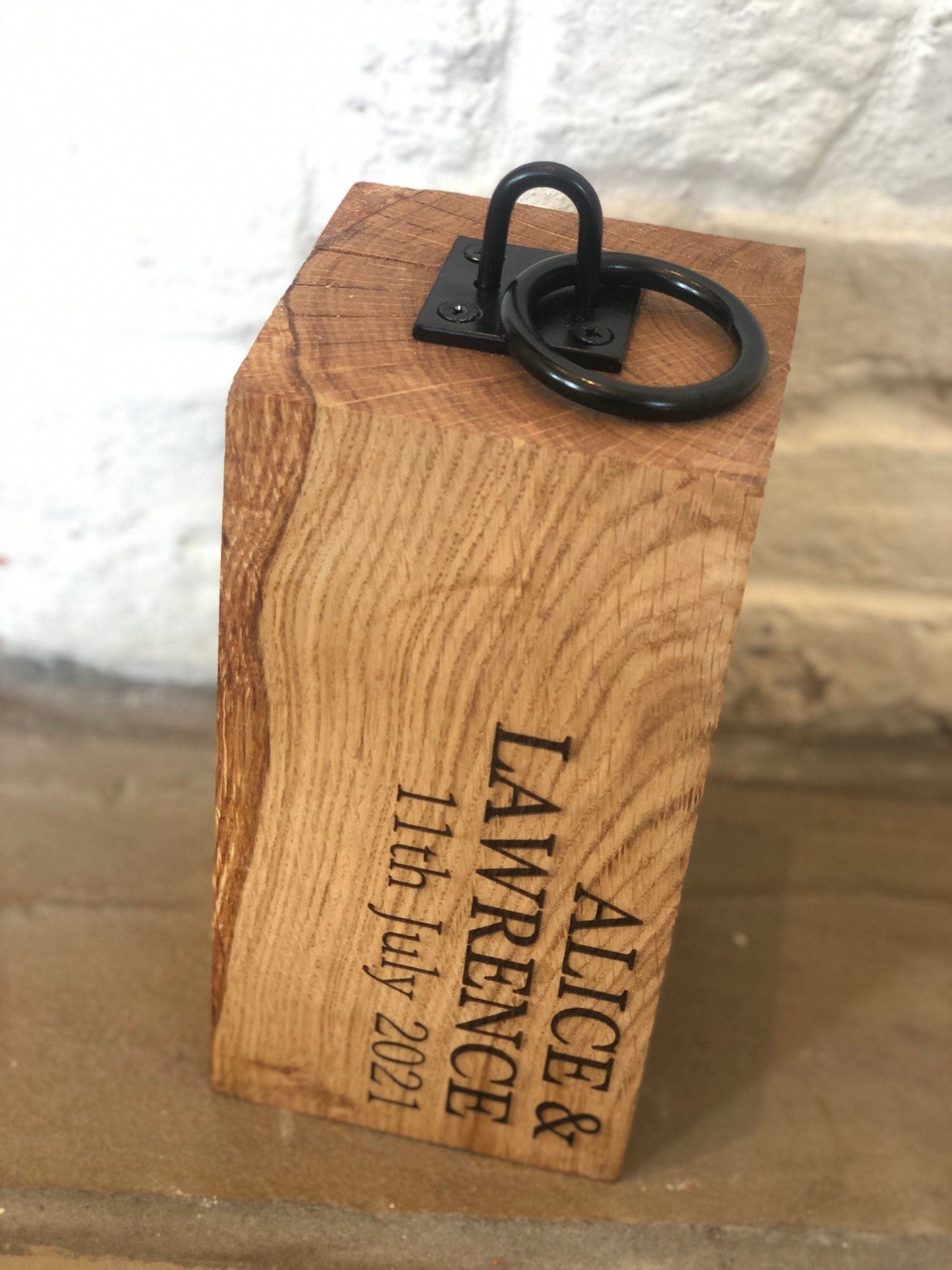 Lua Nova Solid Oak Personalised Door Stop