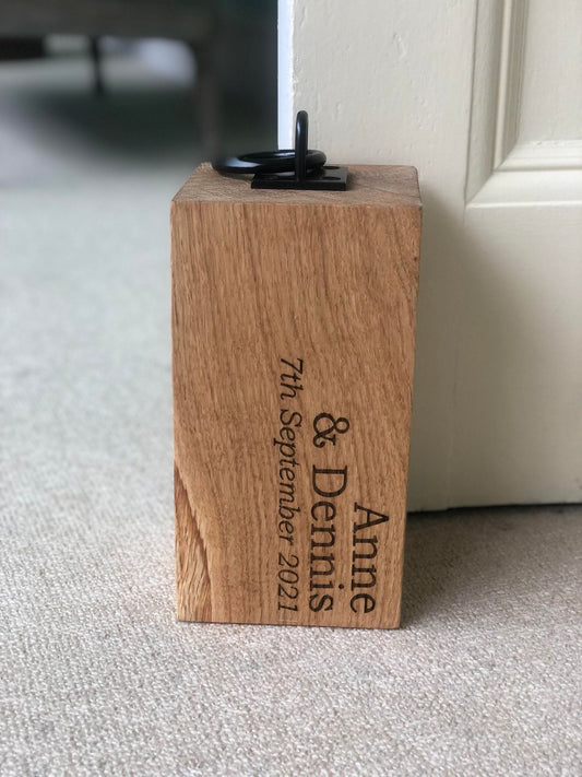 Lua Nova Solid Oak Personalised Doorstops