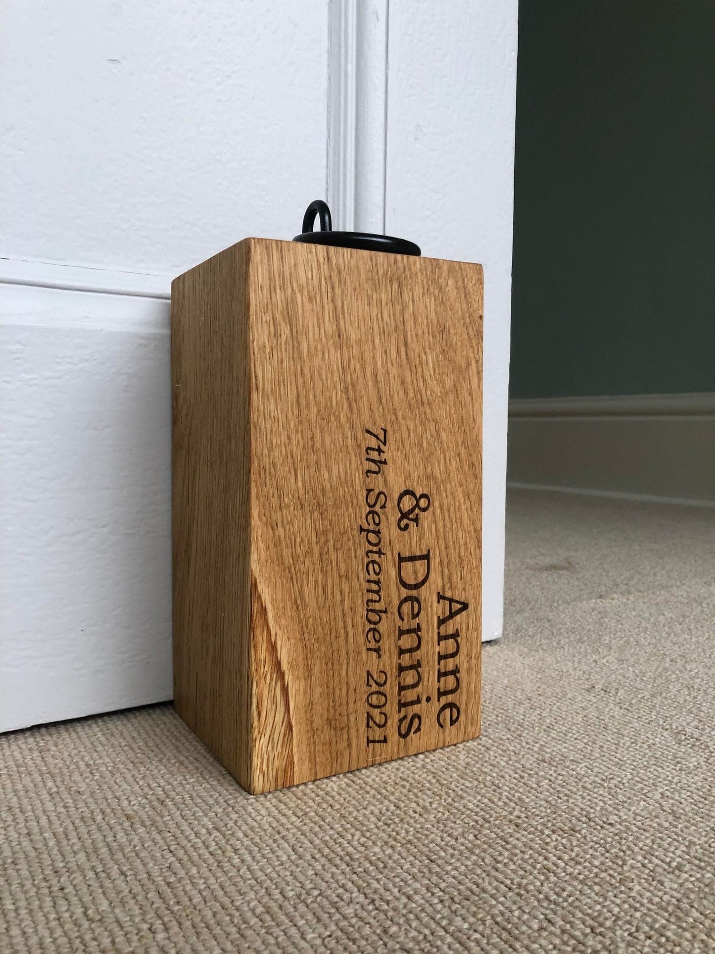 Lua Nova Solid Oak Personalised Doorstops