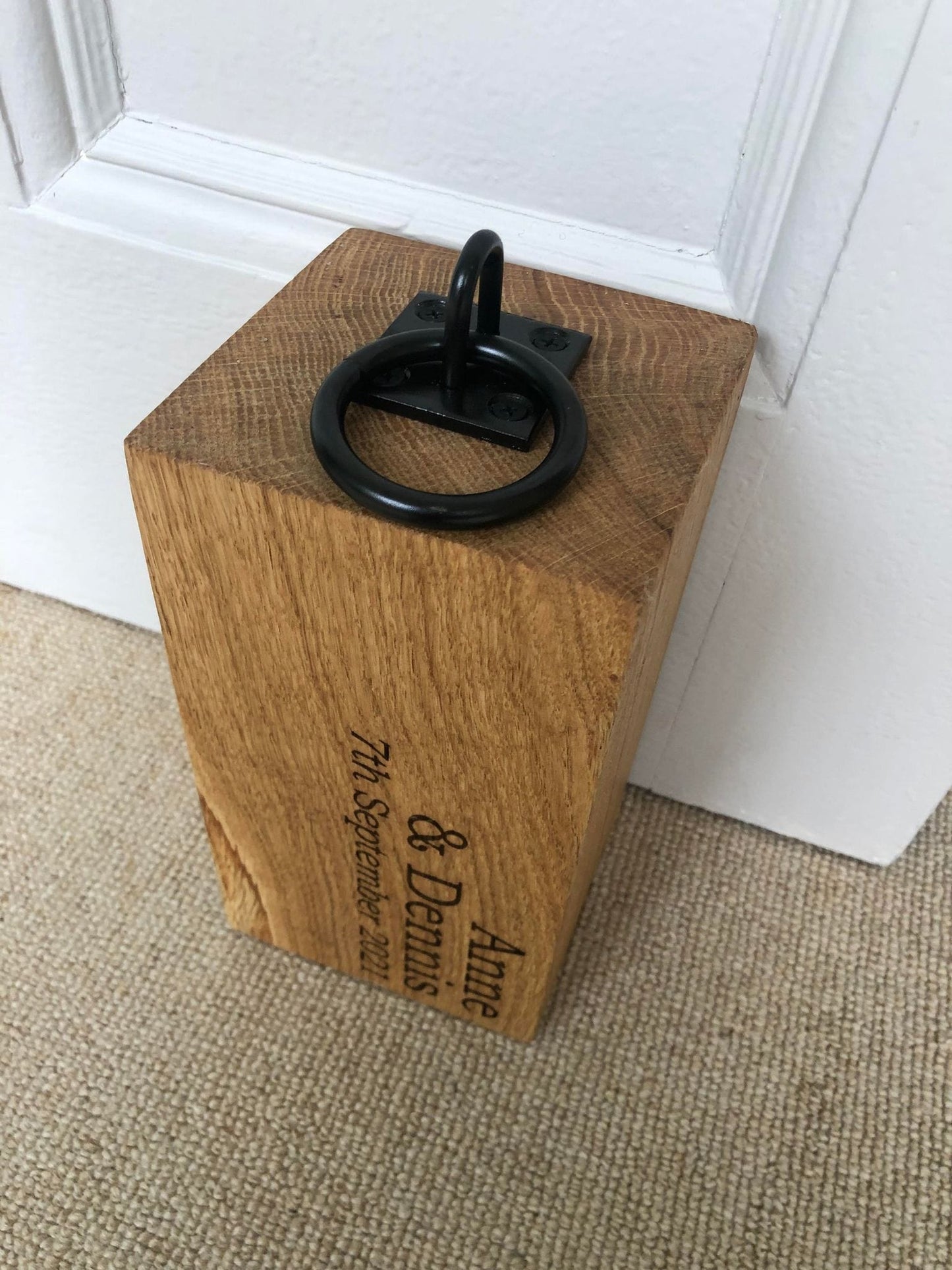 Lua Nova Solid Oak Personalised Doorstops