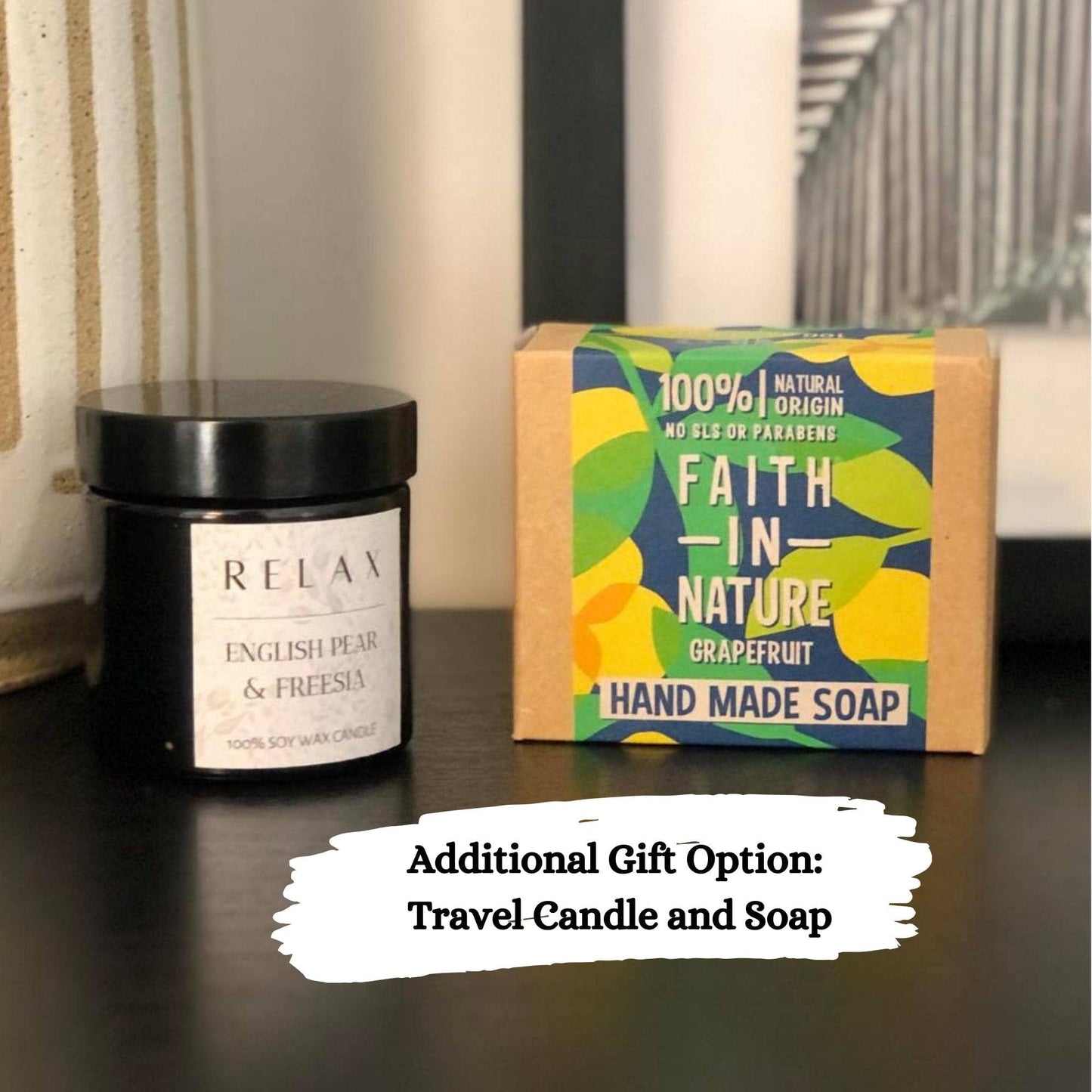 Lua Nova with Candle and Soap Good Luck Postal Gift Set
