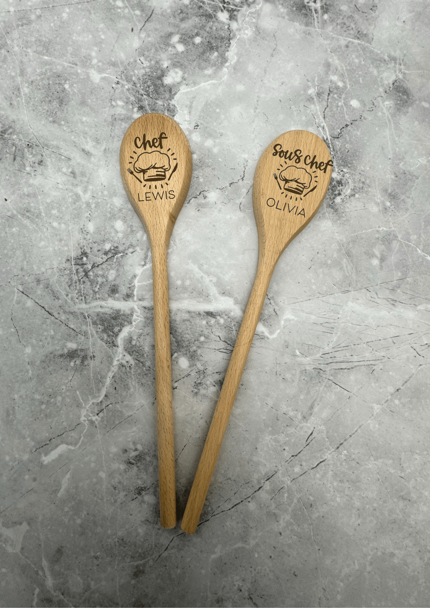 Lua Nova Wooden Spoon Personalised Wooden Spoon - Chef or Sous Chef