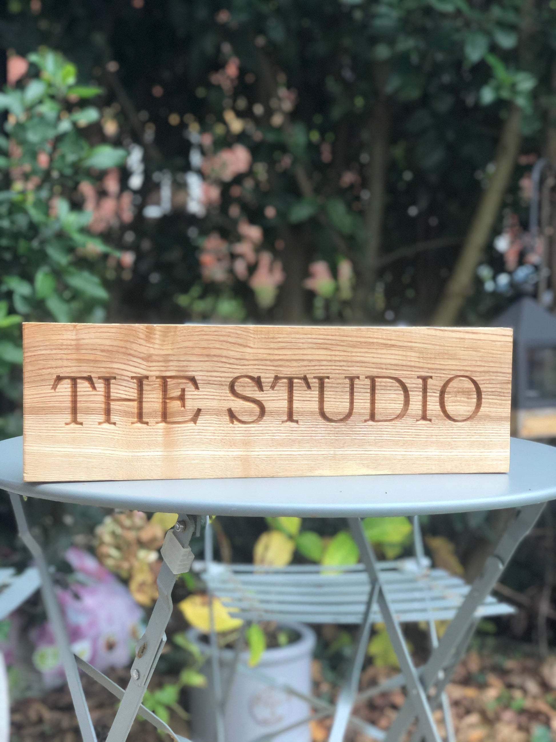 Lua Nova Ash Wood Engraved House Sign - Text of Choice