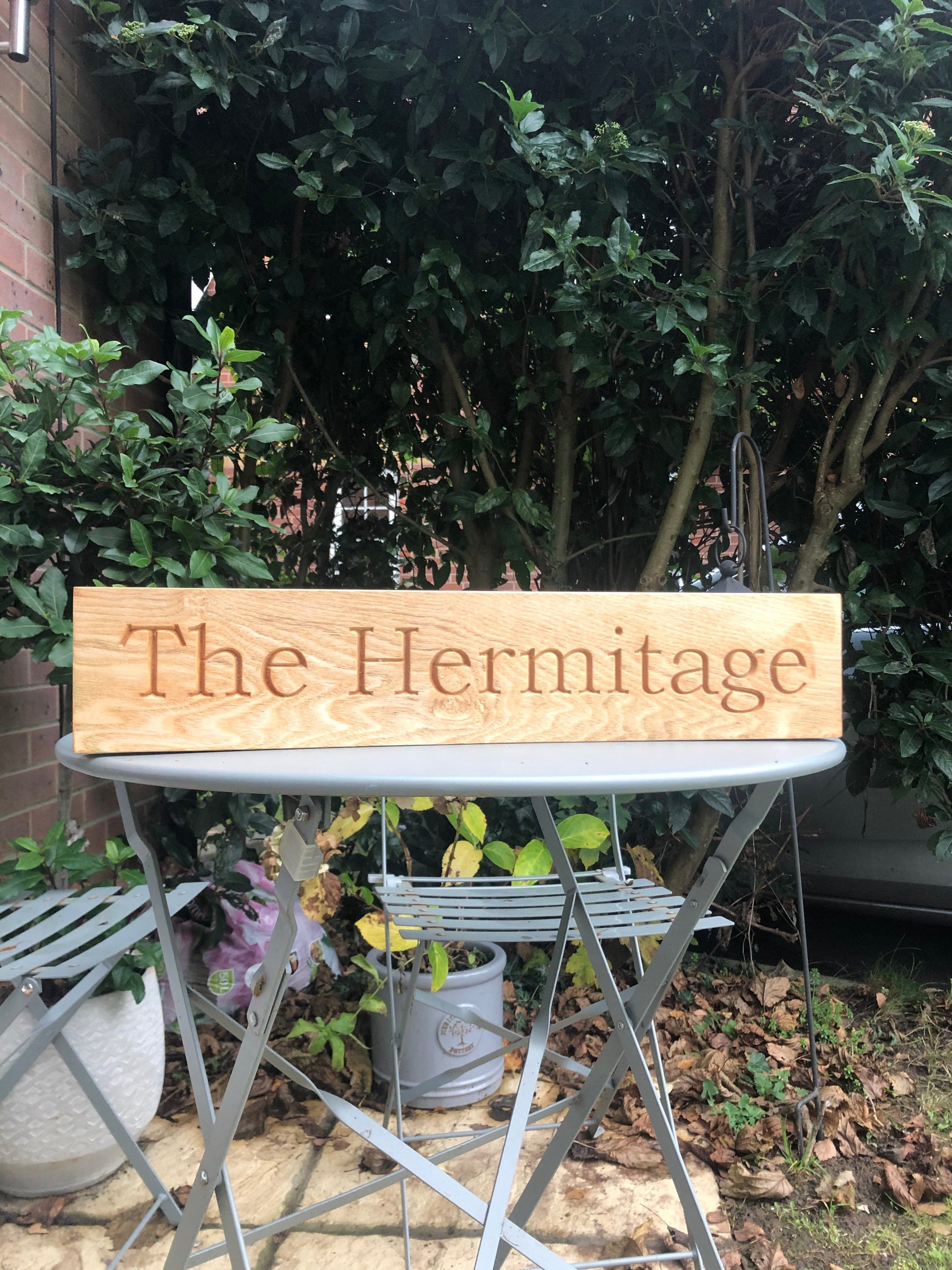 Lua Nova Ash Wood Engraved House Sign - Text of Choice