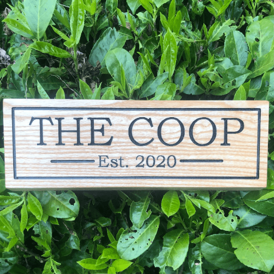 Lua Nova Ash Wood Engraved House Sign - Text of Choice