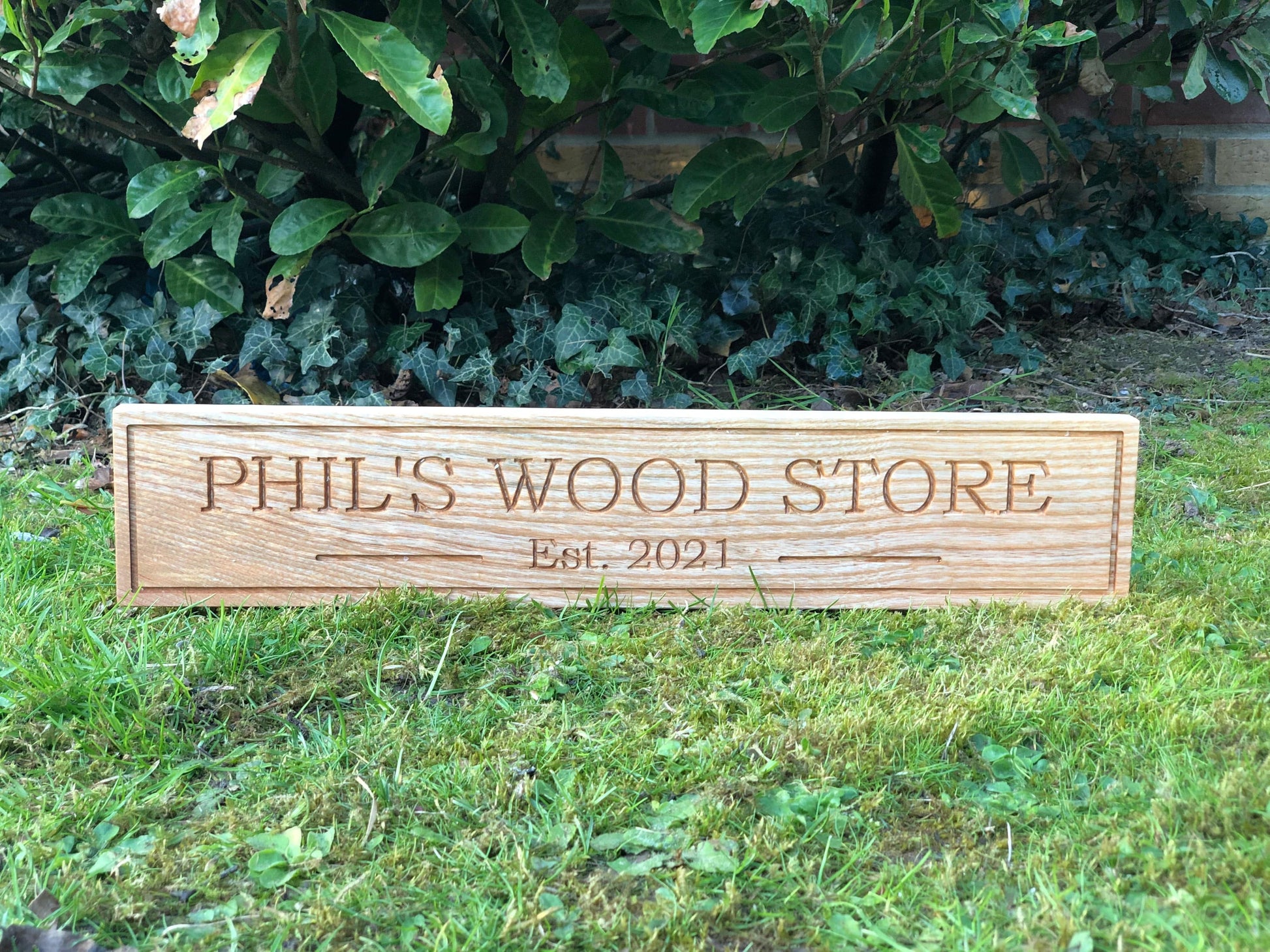 Lua Nova Ash Wood Engraved House Sign - Text of Choice