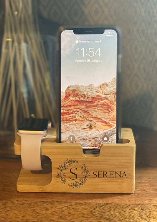 Lua Nova Charging Stations Monogram Apple Watch and Mobile Charging Station