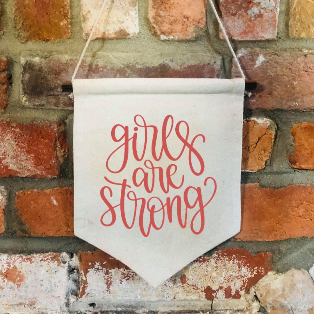 Lua Nova Children's Banners ' Girls are Strong' Children's Wall Banner