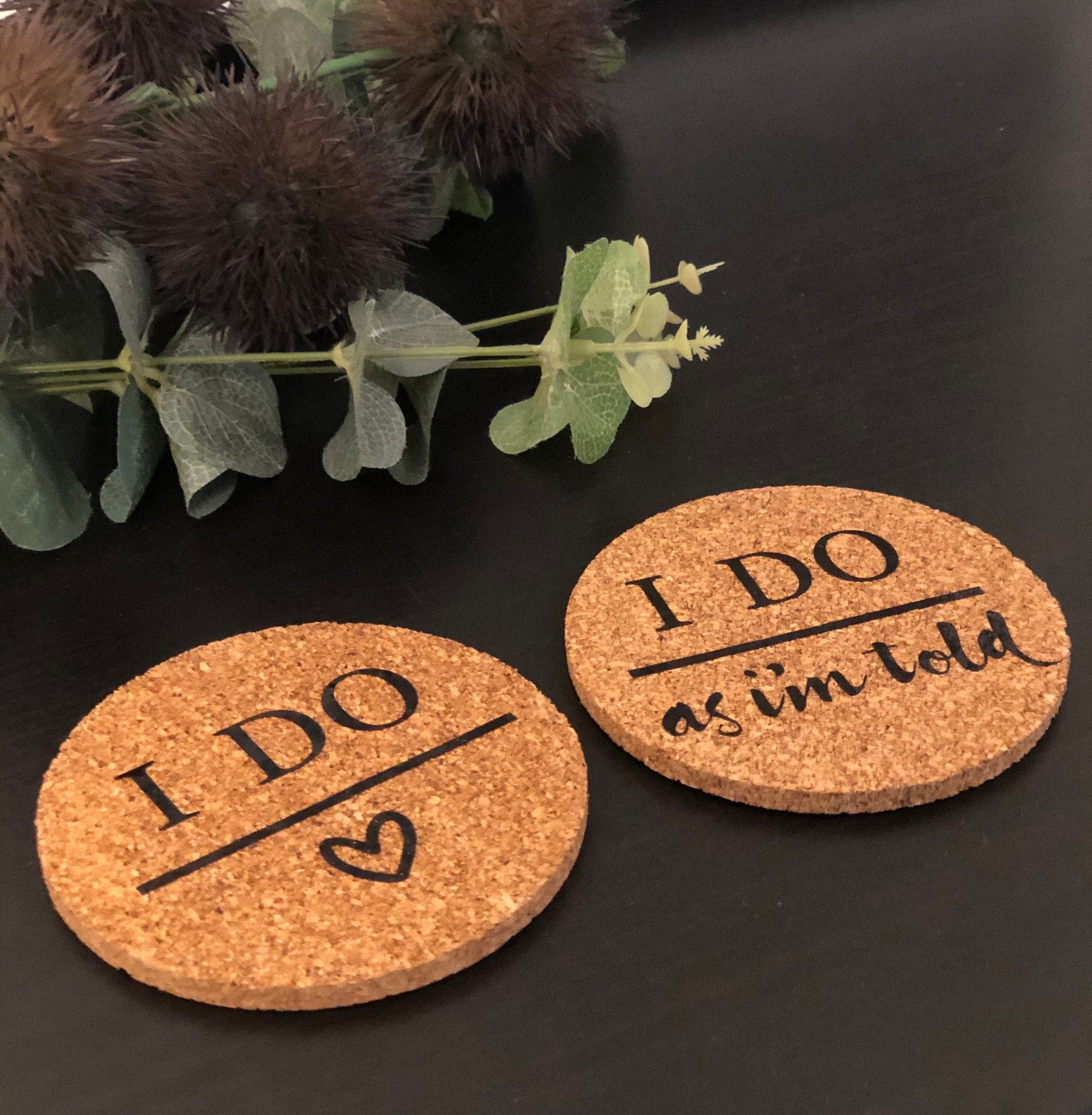 Lua Nova Coaster Married Couple Set of Cork Coasters