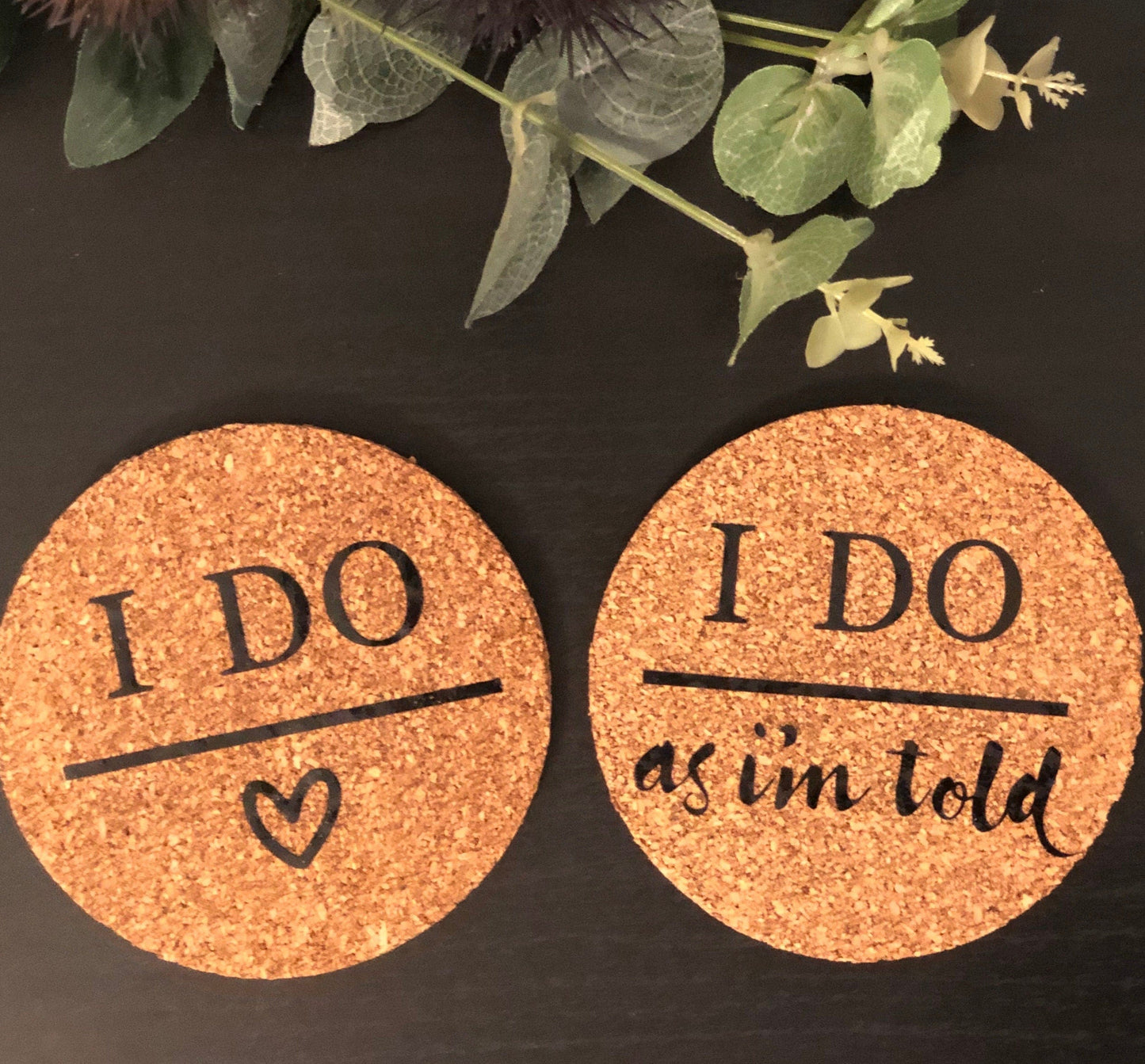 Lua Nova Coaster Married Couple Set of Cork Coasters
