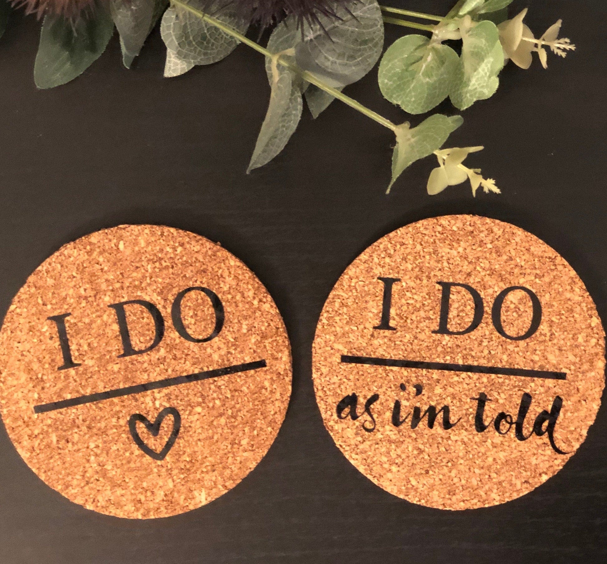 Lua Nova Coaster Married Couple Set of Cork Coasters