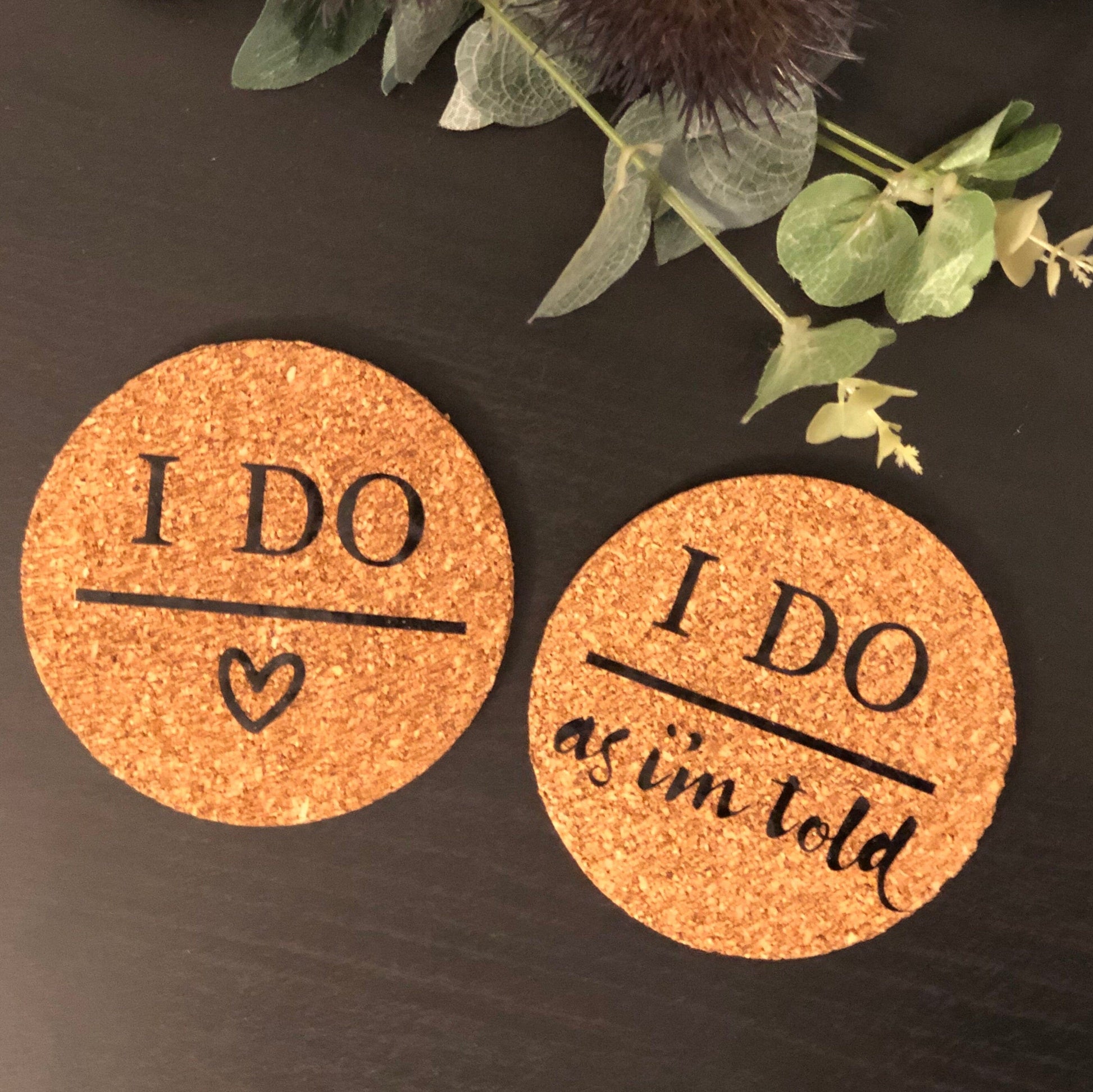 Lua Nova Coaster Married Couple Set of Cork Coasters