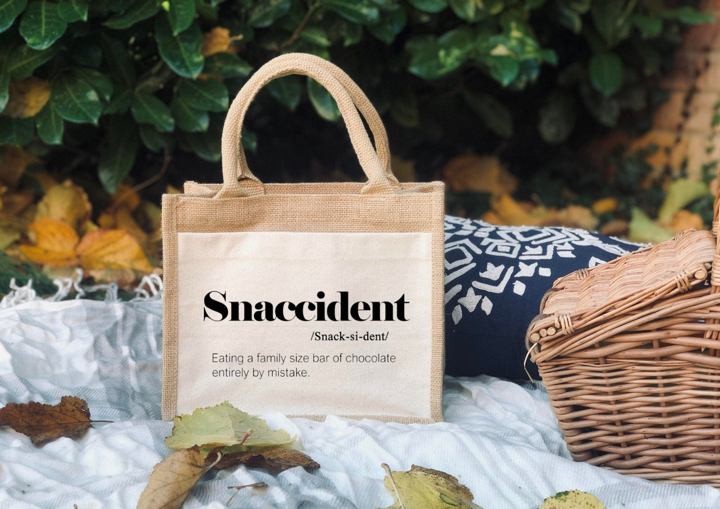 Lua Nova Lunch Bags Snaccident - Canvas Jute Lunch Bag