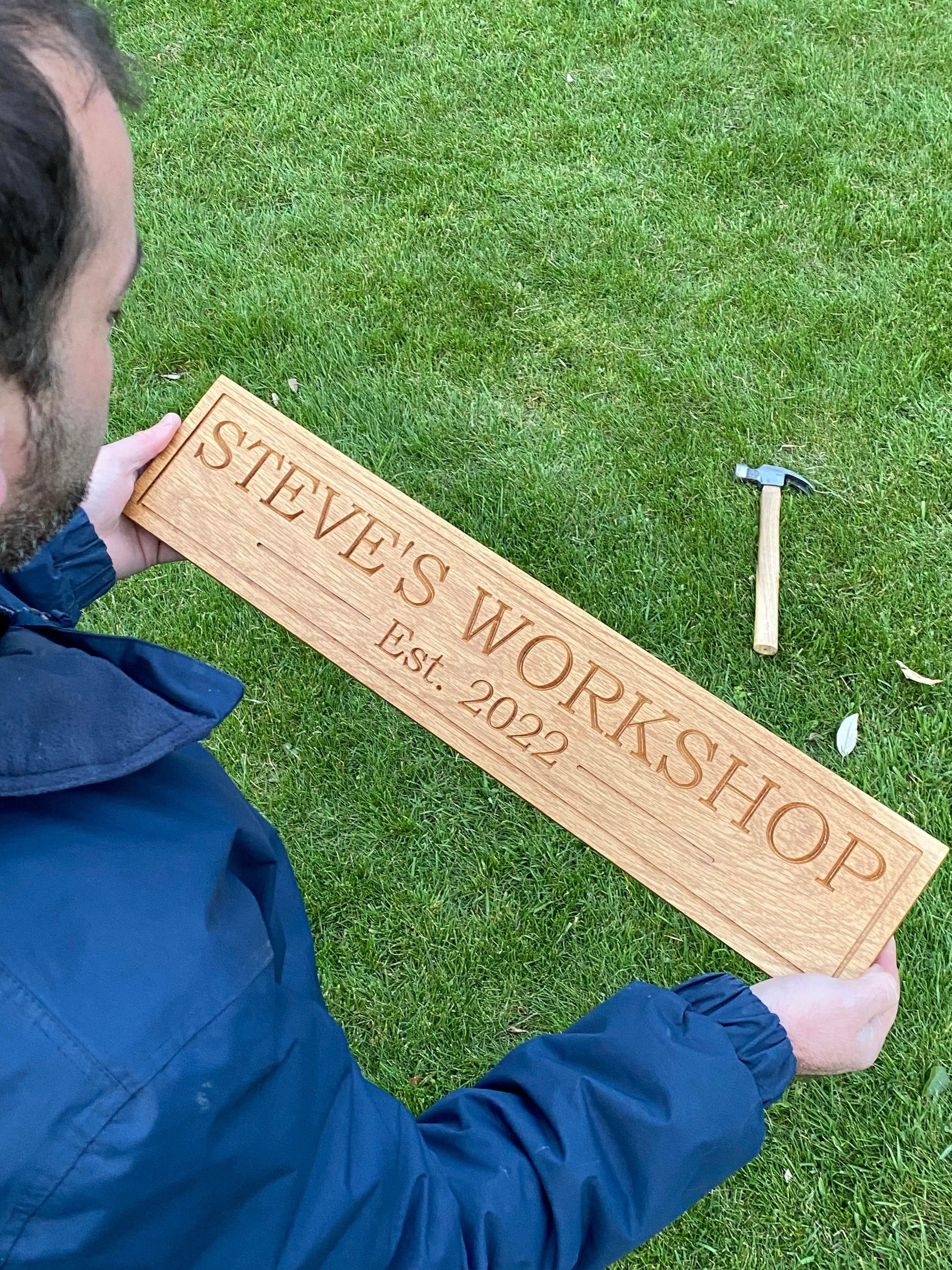 Lua Nova Oak Engraved House Name Signs - Text of Choice