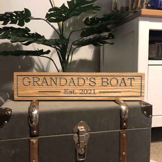 Lua Nova Oak Engraved House Name Signs - Text of Choice