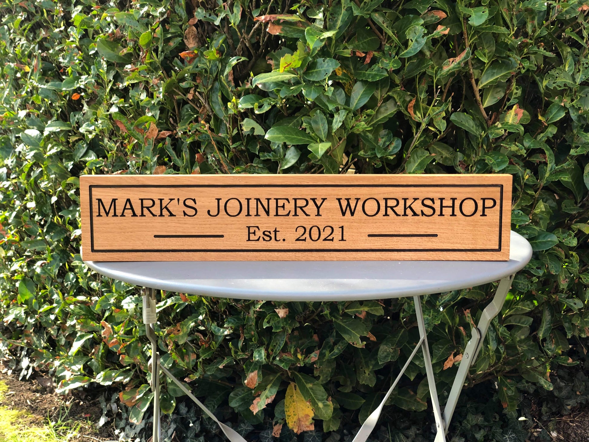 Lua Nova Oak Engraved House Name Signs - Text of Choice