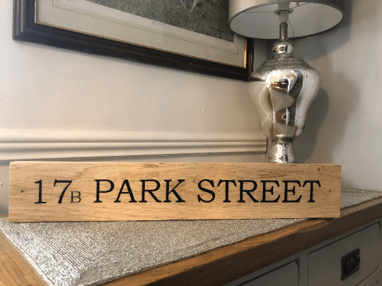 Lua Nova Oak Engraved House Name Signs - Text of Choice