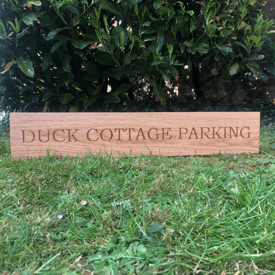 Lua Nova Oak Engraved House Name Signs - Text of Choice