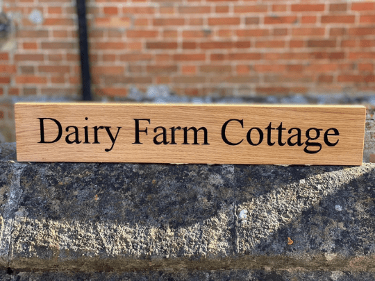 Lua Nova Oak Engraved House Name Signs - Text of Choice