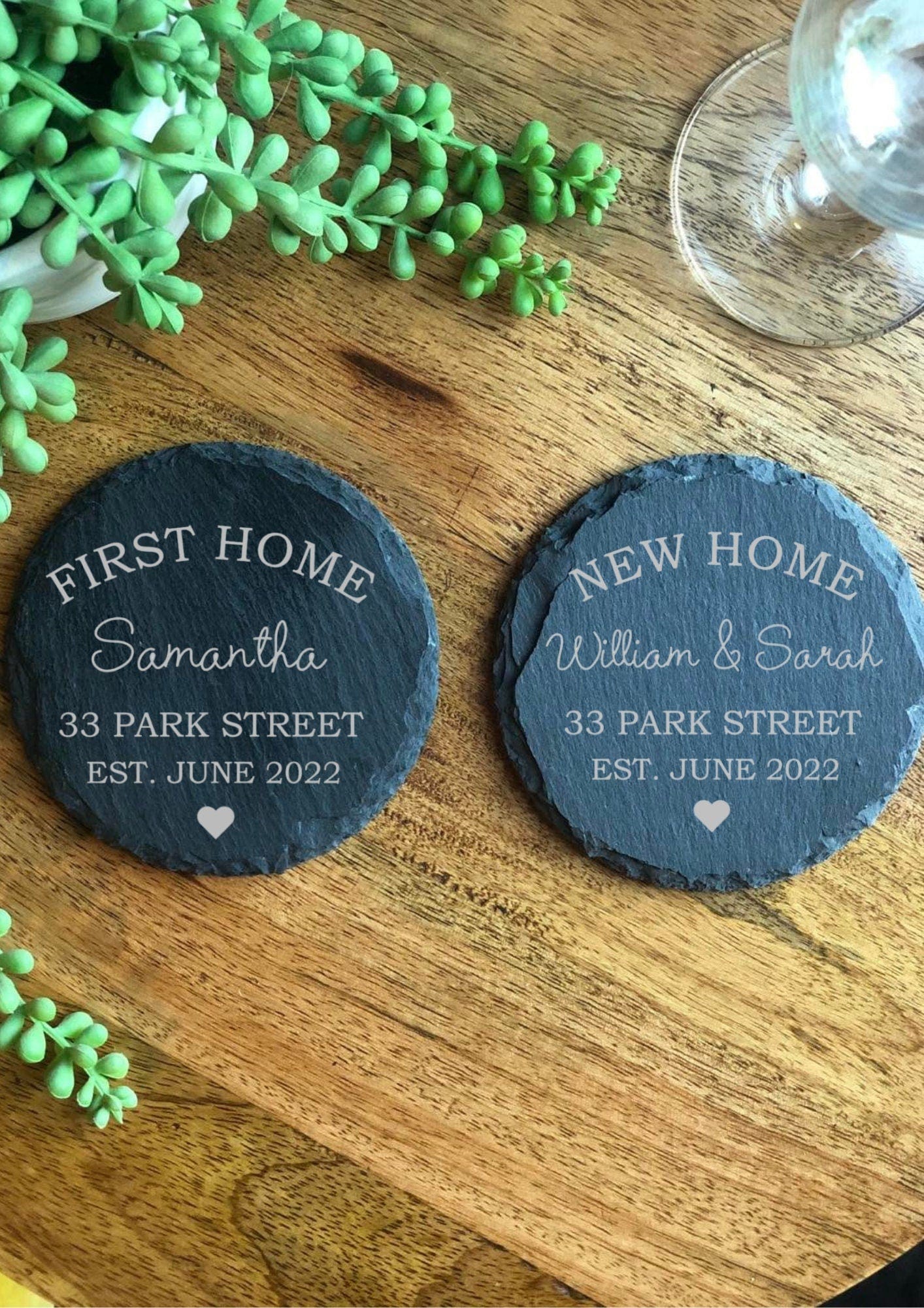 Lua Nova Personalised New Home Coaster