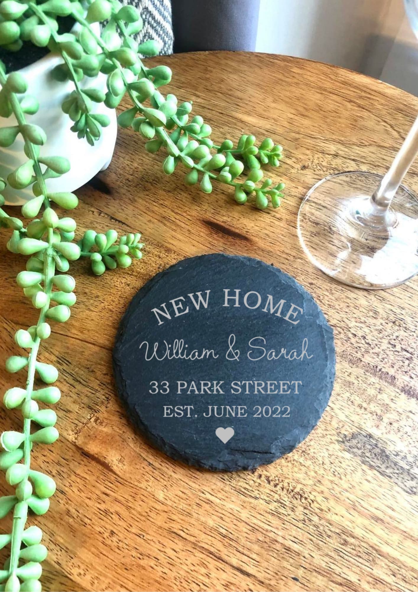 Lua Nova Personalised New Home Coaster