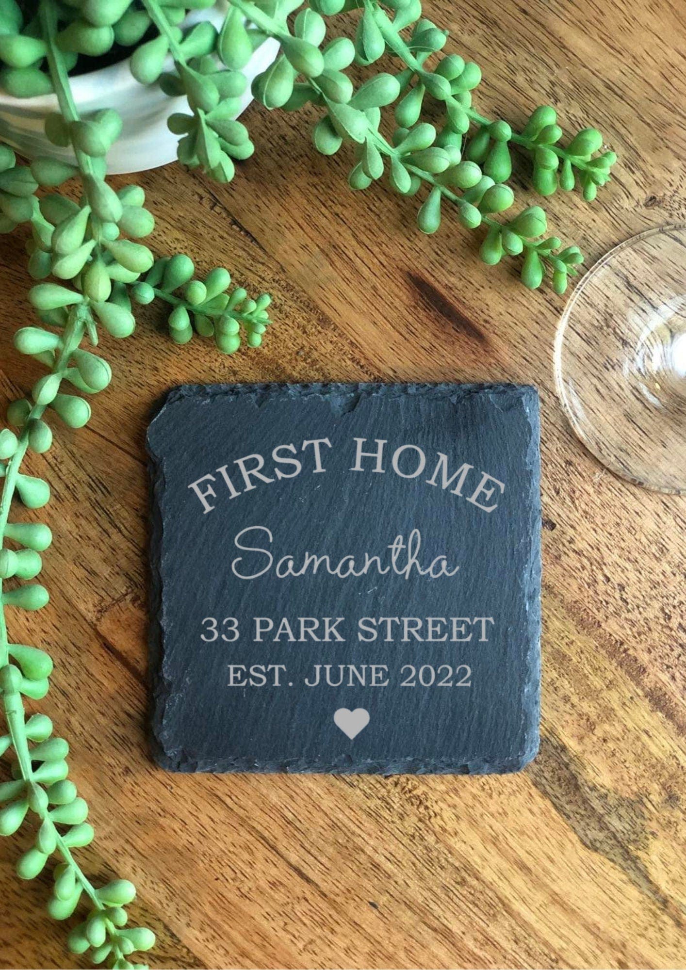 Lua Nova Personalised New Home Coaster