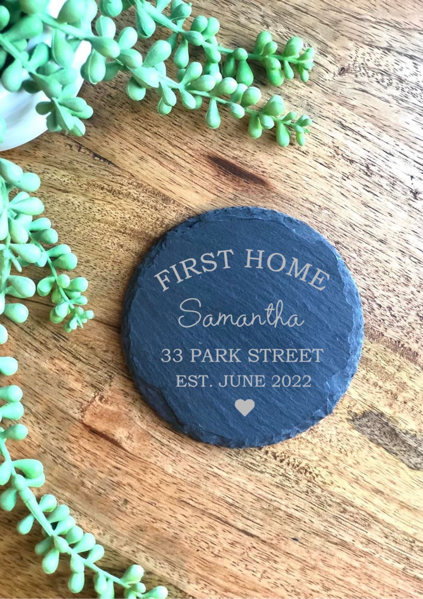 Lua Nova Personalised New Home Coaster