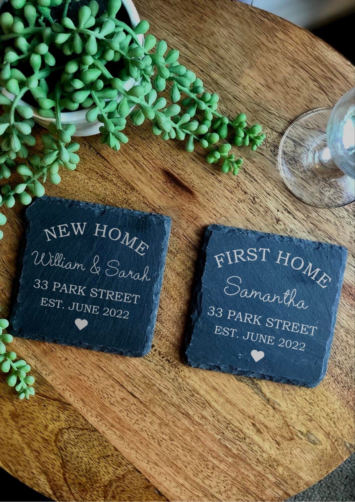 Lua Nova Personalised New Home Coaster