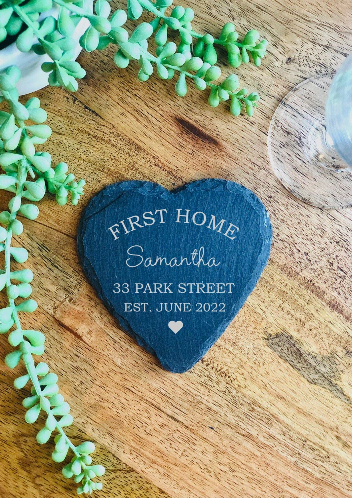Lua Nova Personalised New Home Coaster