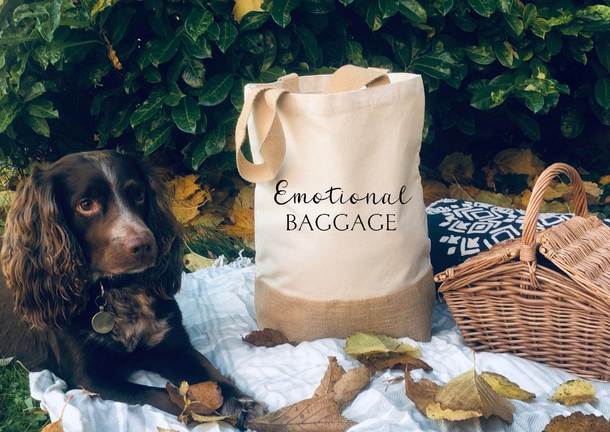 Lua Nova Shopping Totes ' Emotional Baggage '  Jute Canvas Tote Bag